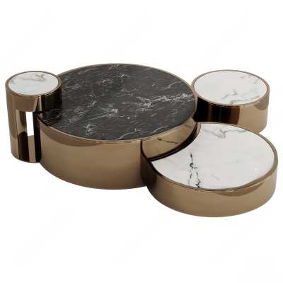 现代茶几组合3D模型下载